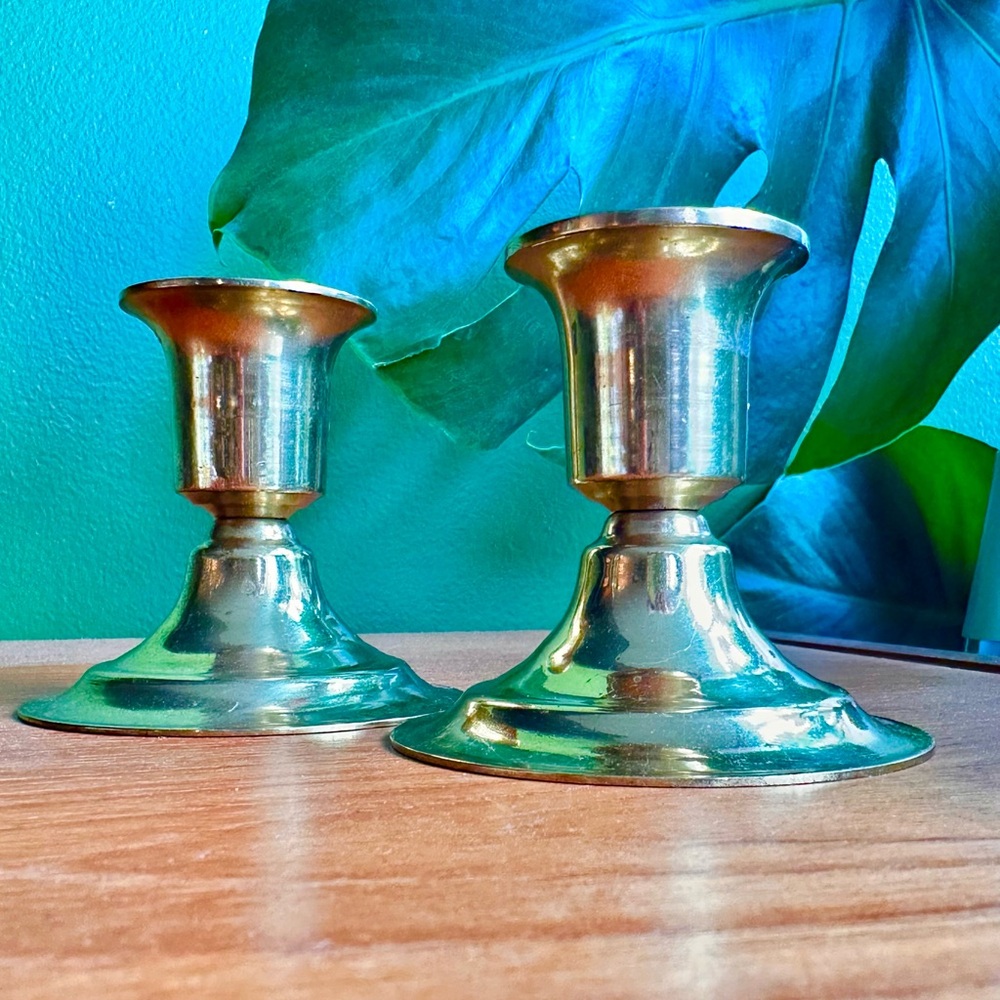 Solid Brass Vintage Candlesticks